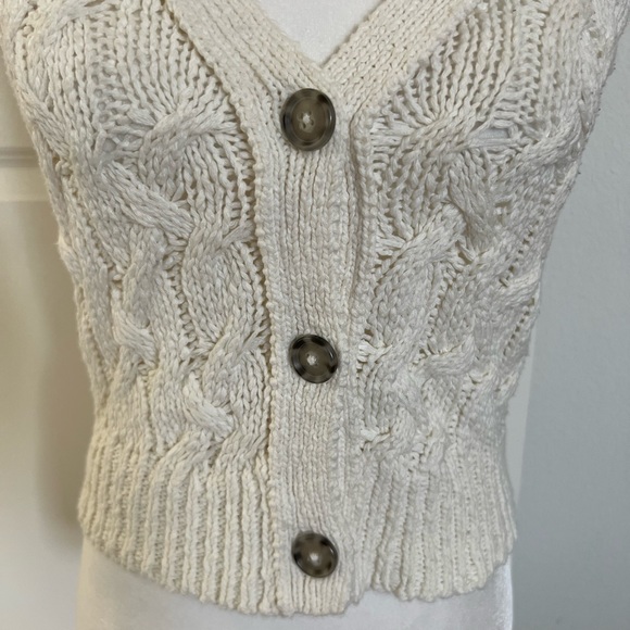 NWOT Pilcro Anthropologie Cream Sweater Vest Tank XS - Picture 6 of 10